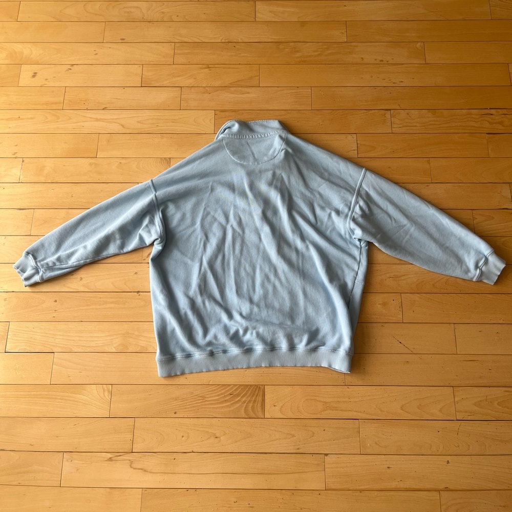 Aerie Happy Henley Everyday Polo Sweatshirt in Blue Breeze - Picture 4 of 7